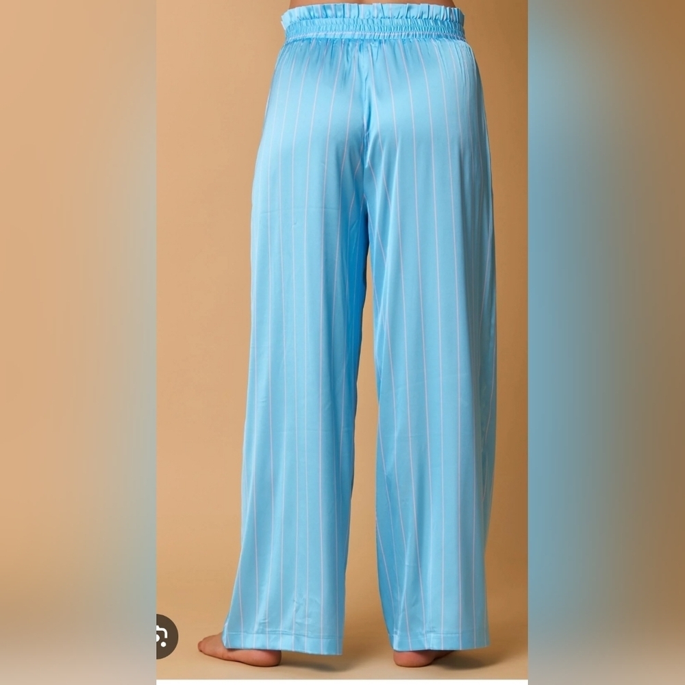 Fantastic Fawn New In Poly Bag Pink Blue Striped Pants Size S Waist 17 Waist - Picture 2 of 8